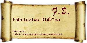 Fabriczius Diána névjegykártya