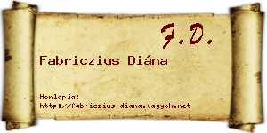 Fabriczius Diána névjegykártya