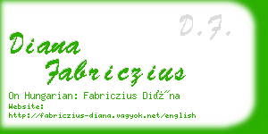 diana fabriczius business card